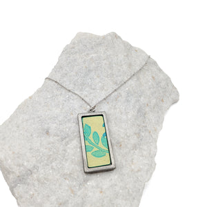Watercolor Green Leaf Necklace