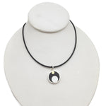 Black White and Brass Circle Necklace