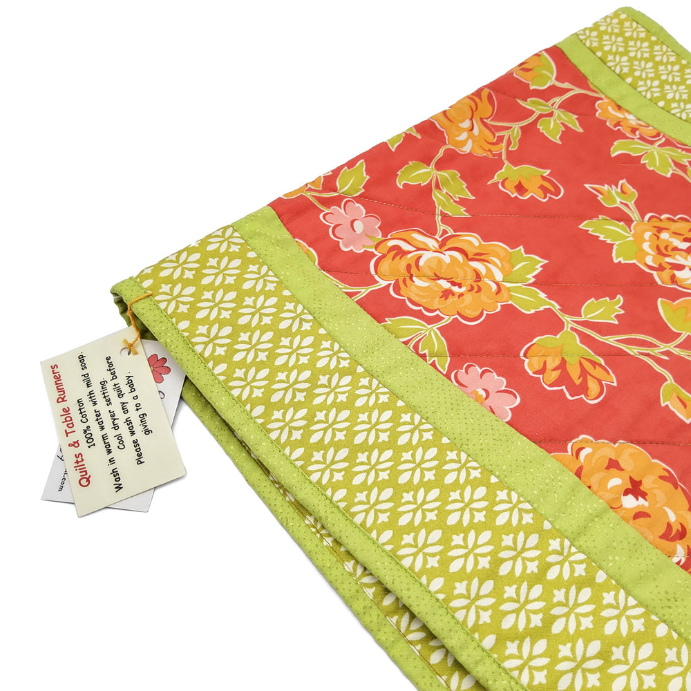 Red and Green Floral Table Runner