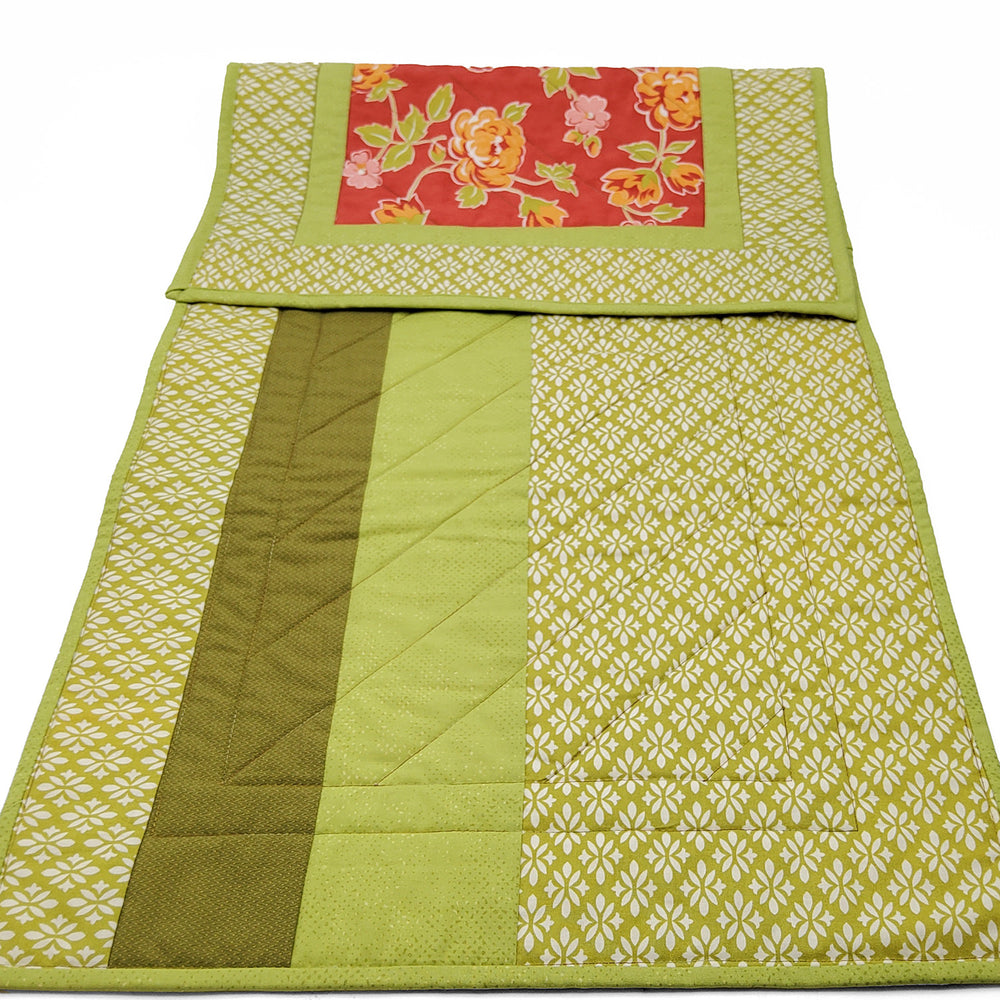Red and Green Floral Table Runner