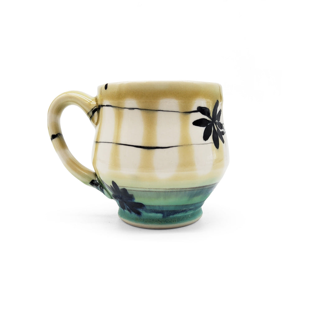 Petite Striped Flower Mug