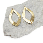 Large Brass Teardrop Cutout Earrings