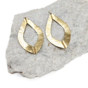Large Brass Teardrop Cutout Earrings