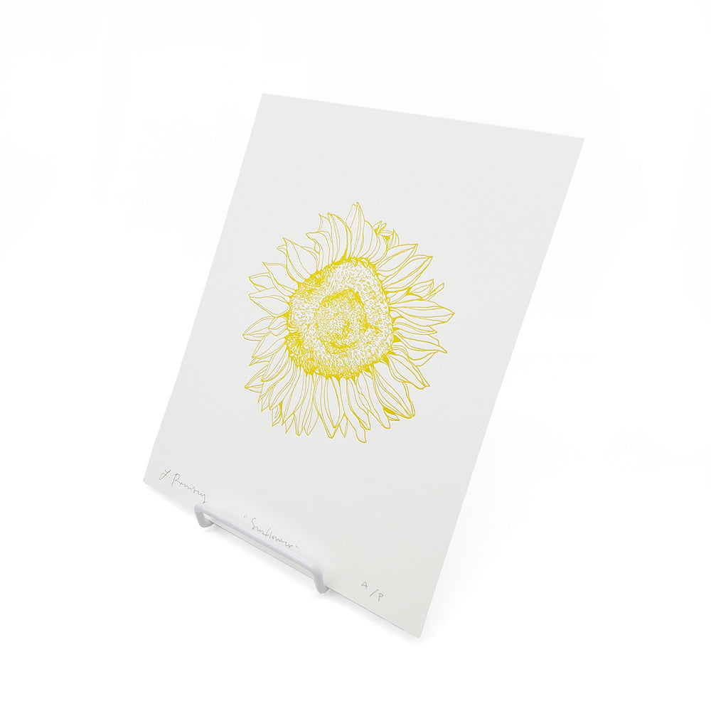 Sunflower Letterpress Print