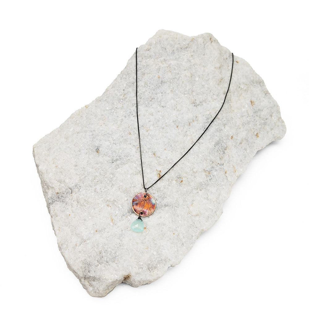 Itty Bitty Circle With Stone Necklace