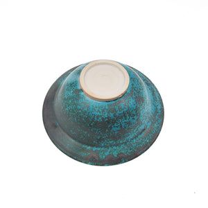 Blue and Black Striped Bowl