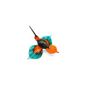 
            
                Load image into Gallery viewer, Orange and Teal Dichroic Hummingbird
            
        
