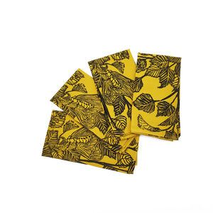 Mustard Yellow Moth and Birch Napkin Set