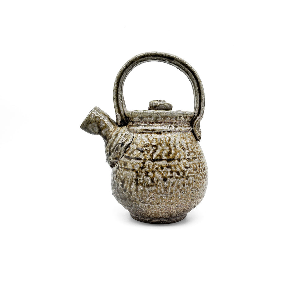 Olive and Grey Textured Teapot