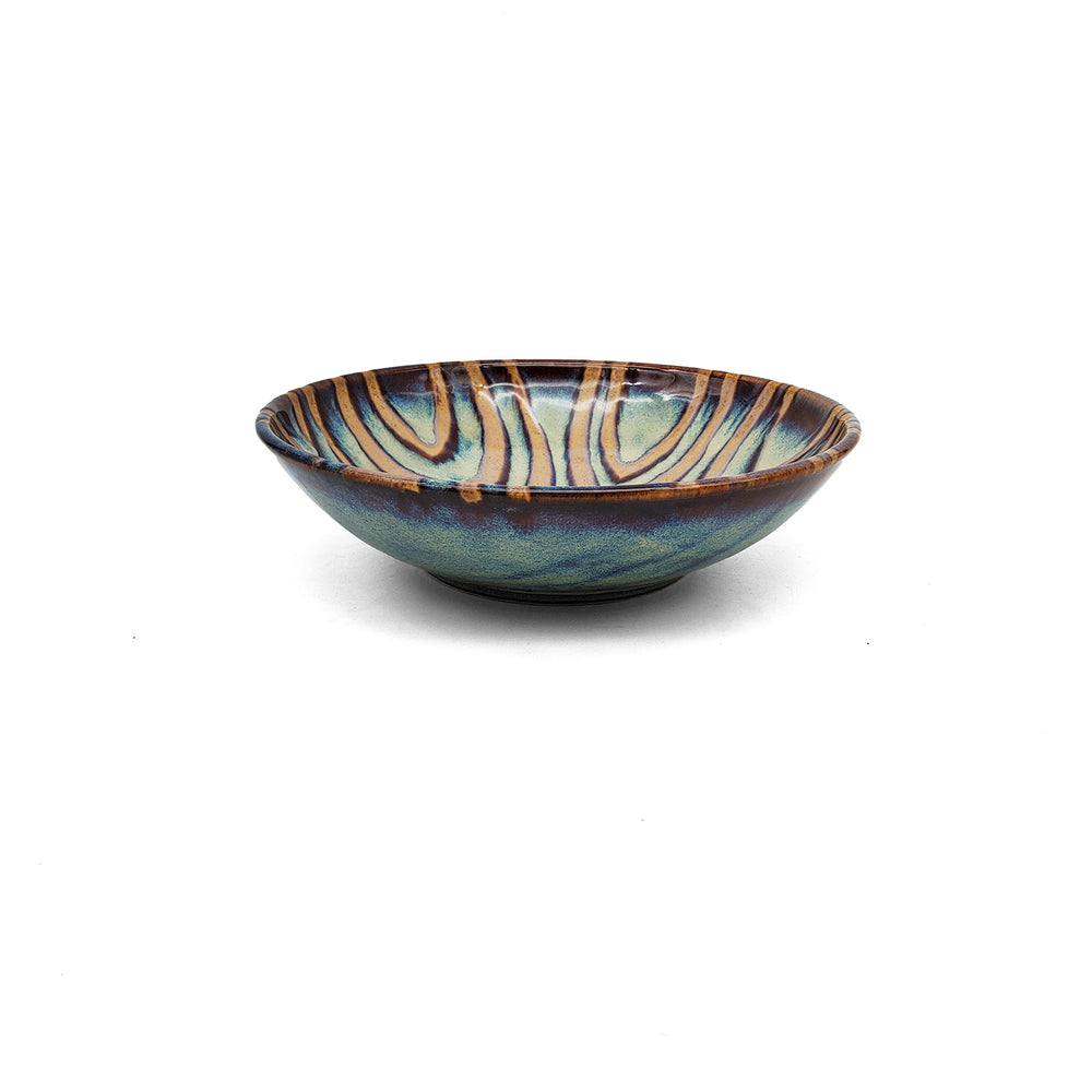 
            
                Load image into Gallery viewer, Wide Purple and Blue Patterned Bowl
            
        