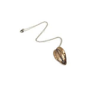 Bronze Peperomia Leaf Necklace