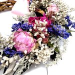 Pink and Purple Floral Wreath with Bow