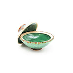 Teal Striped Lidded Dish