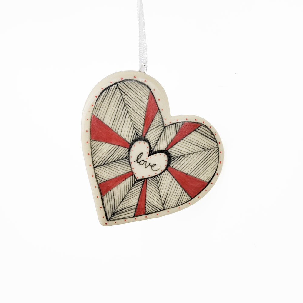 Love Heart Ceramic Ornament