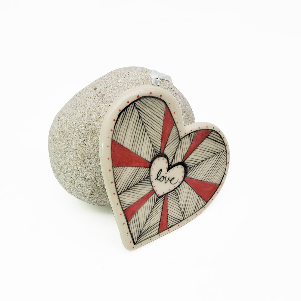 
            
                Load image into Gallery viewer, Love Heart Ceramic Ornament
            
        