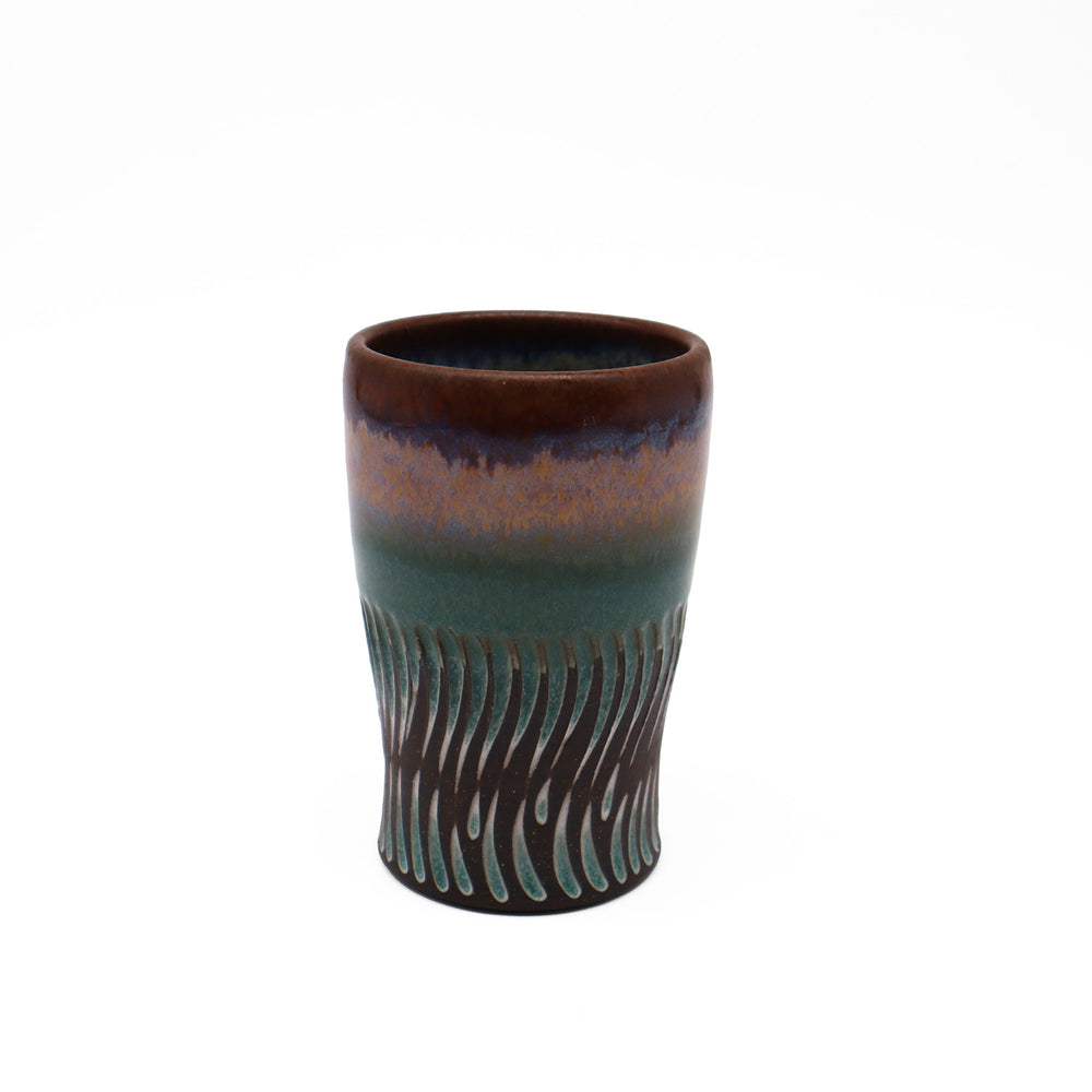 
            
                Load image into Gallery viewer, Teal and Purple Carved Cup
            
        