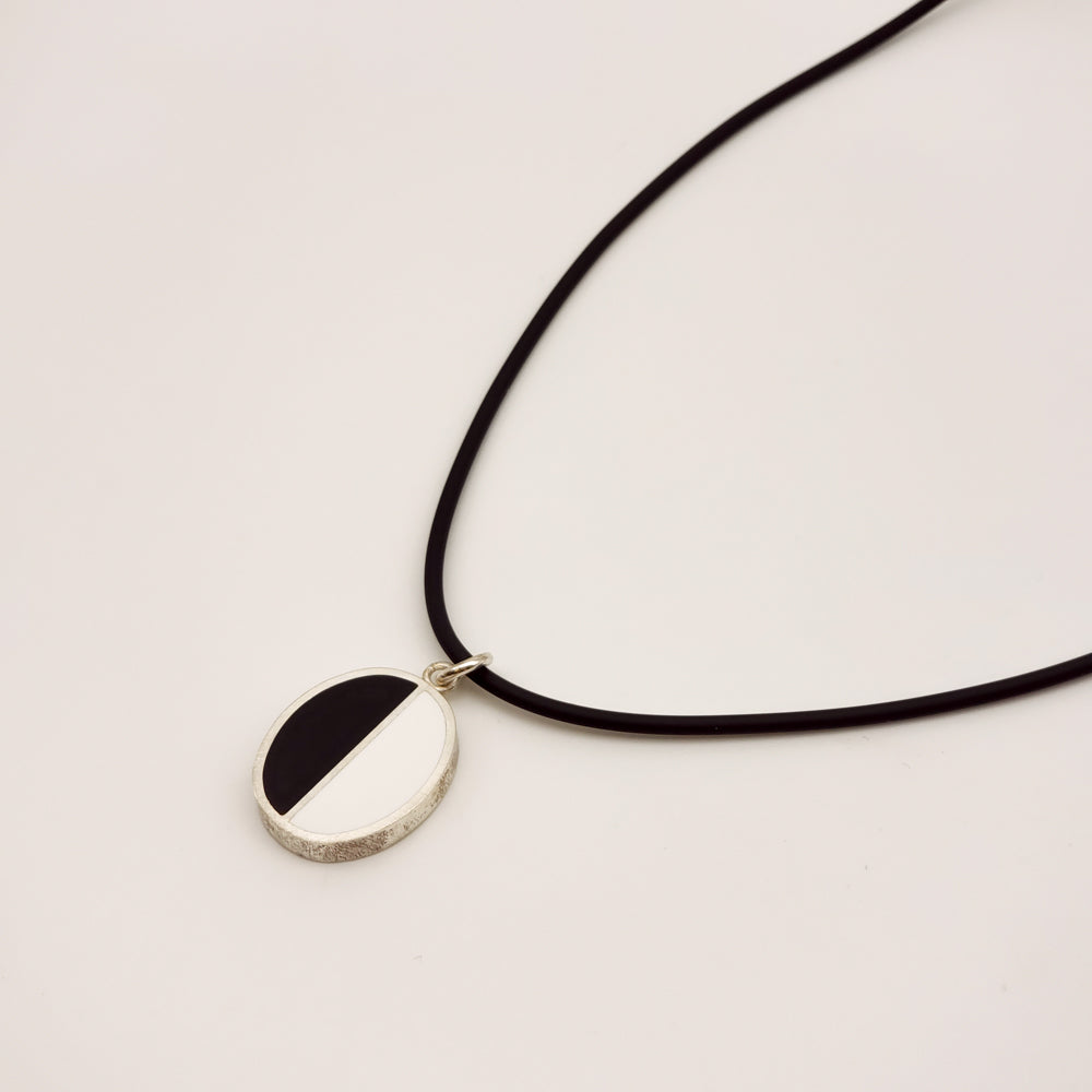 Black Dotted Square Necklace
