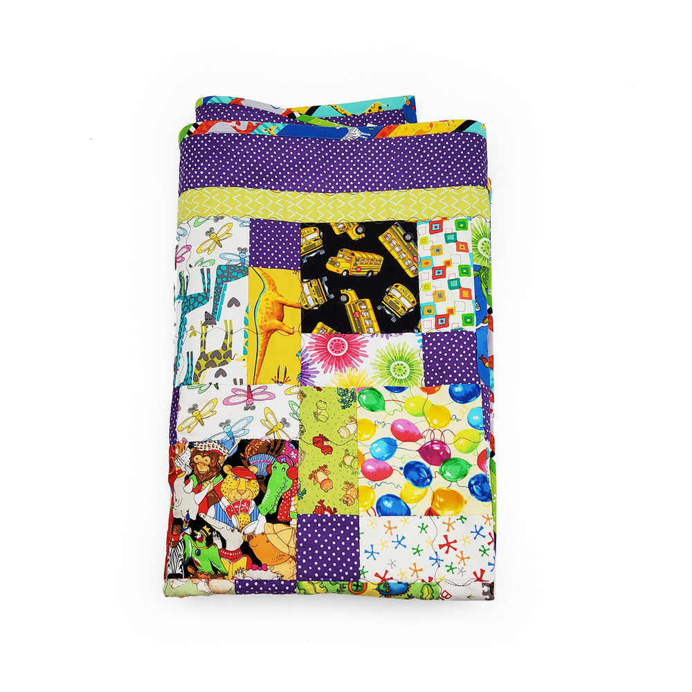 &quot;I Spy&quot; Purple and Green Baby Quilt