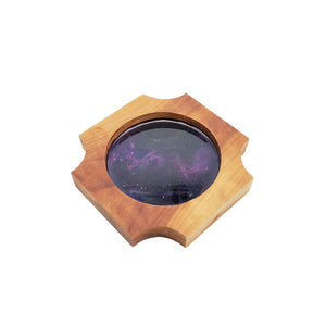 
            
                Load image into Gallery viewer, Starry Purple Sky Resin Wood Coaster
            
        