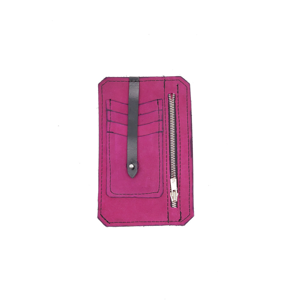 Purple Zipper Flat Wallet