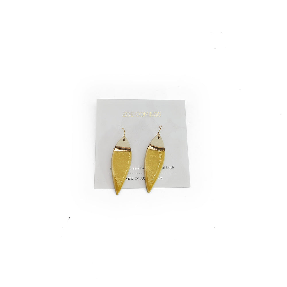 Yellow Feather Earrings