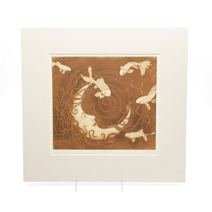 Koi Moon Brown, Matted Print
