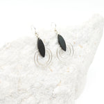Black Diamond and Silver Rings Earrings