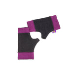 Purple and Black Fingerless Gloves