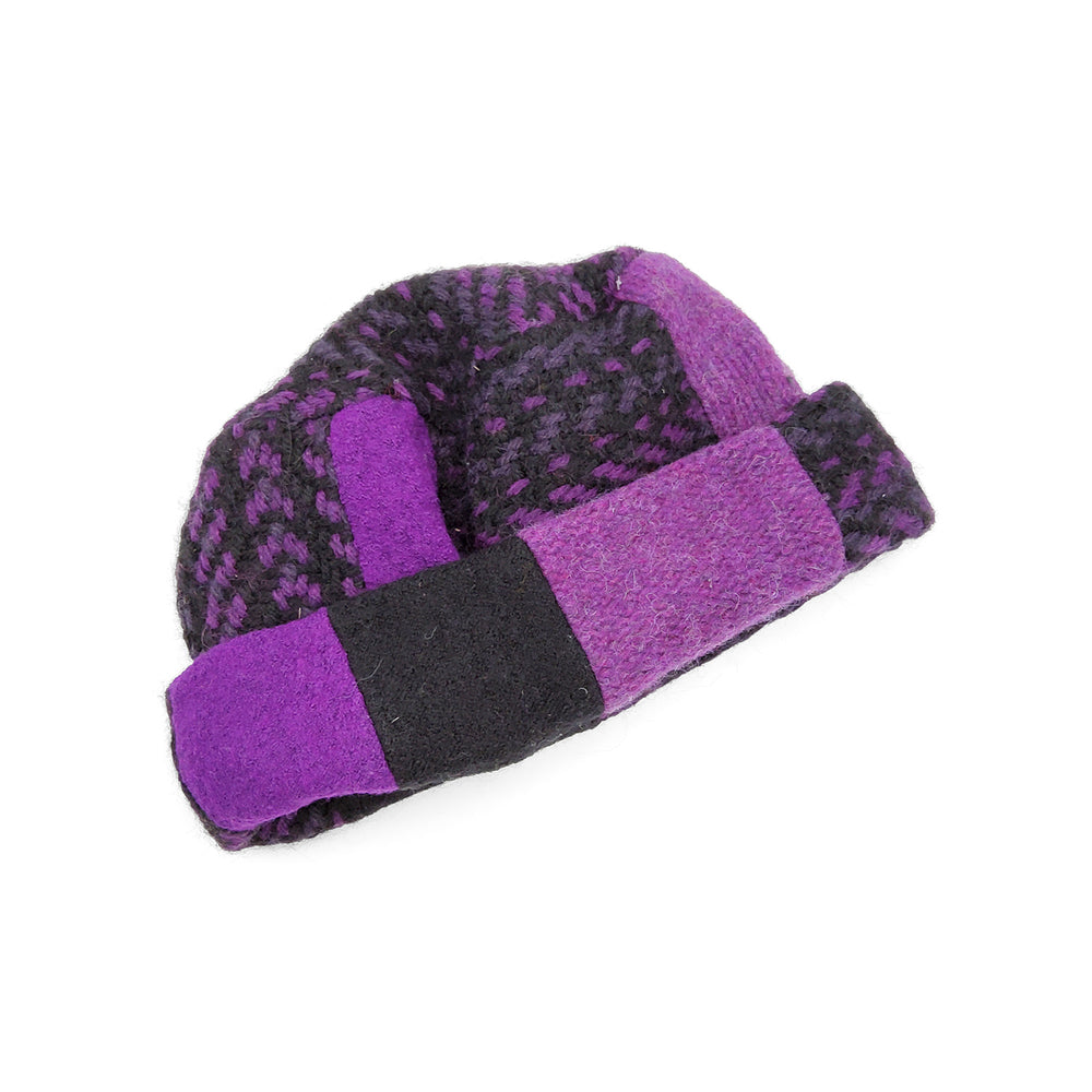 Purple and Black Pillbox Hat