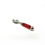 Red Glass Beaded Appetizer Spoon