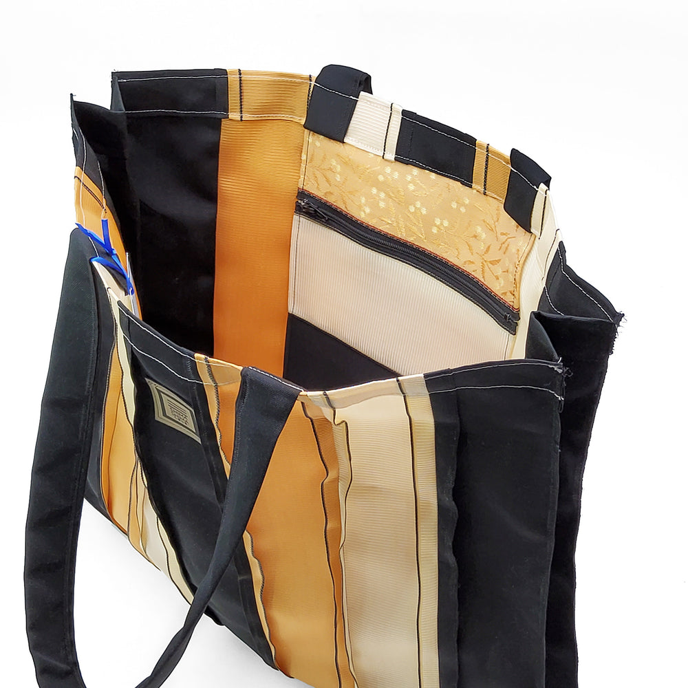 Yellow and Black Large Tote Bag