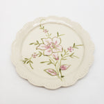 Pink and White Floral Plate