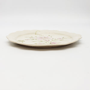 Pink and White Floral Plate