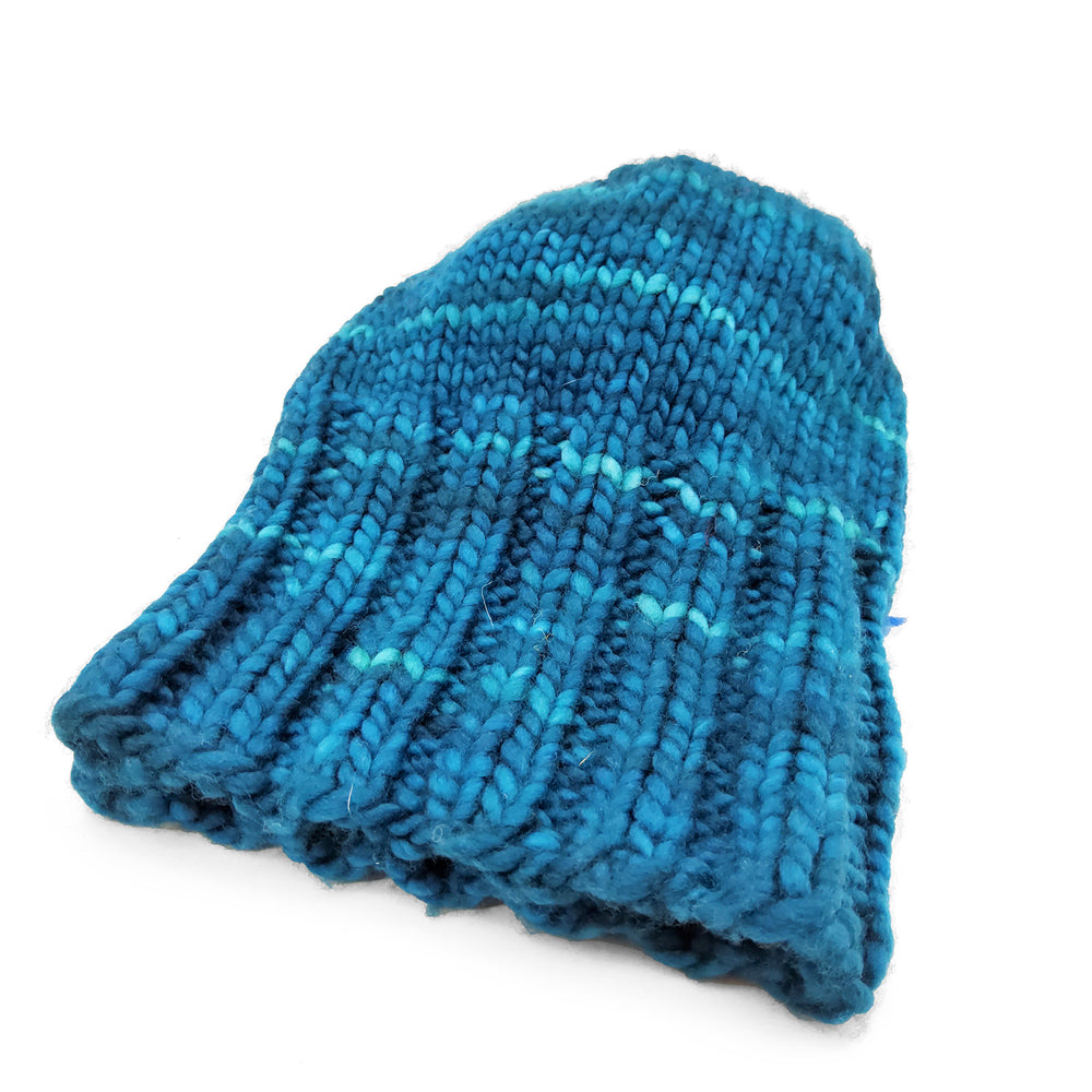 Merino Wool Blue Knit Hat