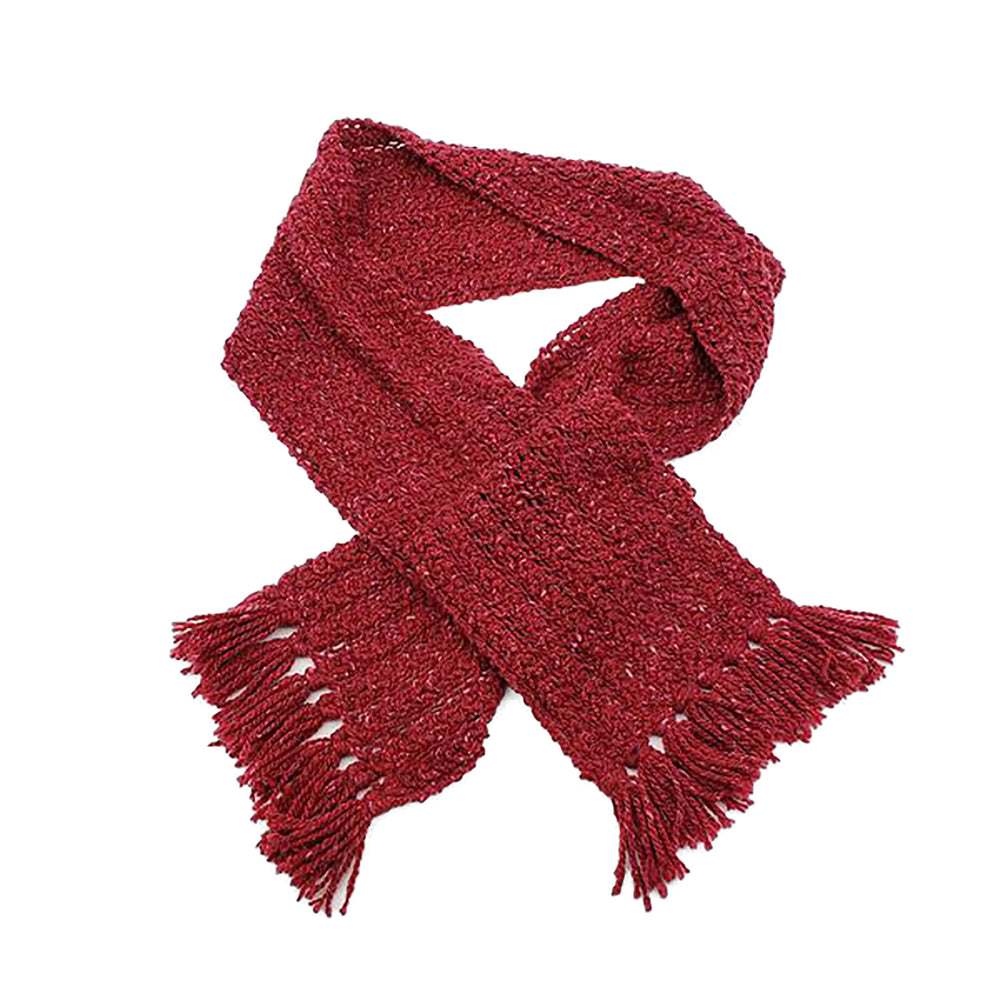 Deep Red Knit Scarf