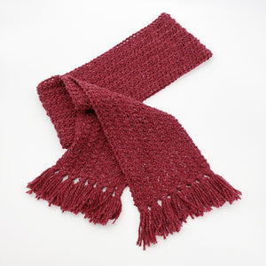 Deep Red Knit Scarf