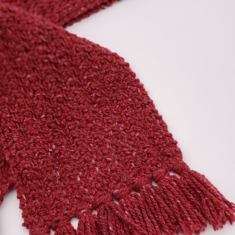 Ithaca\'s Artist Red Cooperative Knit Handwork – Scarf Deep