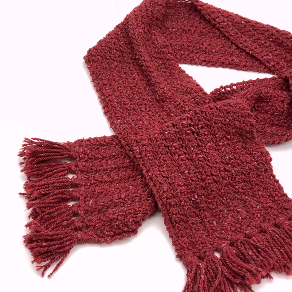 Deep Red Knit Scarf – Handwork Ithaca's Artist Cooperative